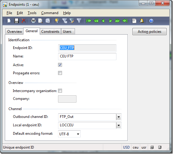 Create an endpoint with outbound FTP